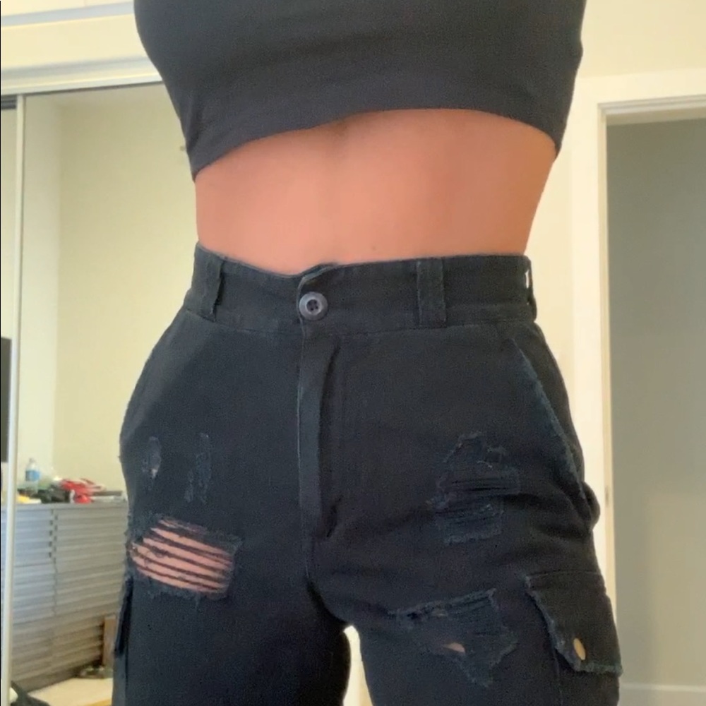 LF Black Cargo Pants